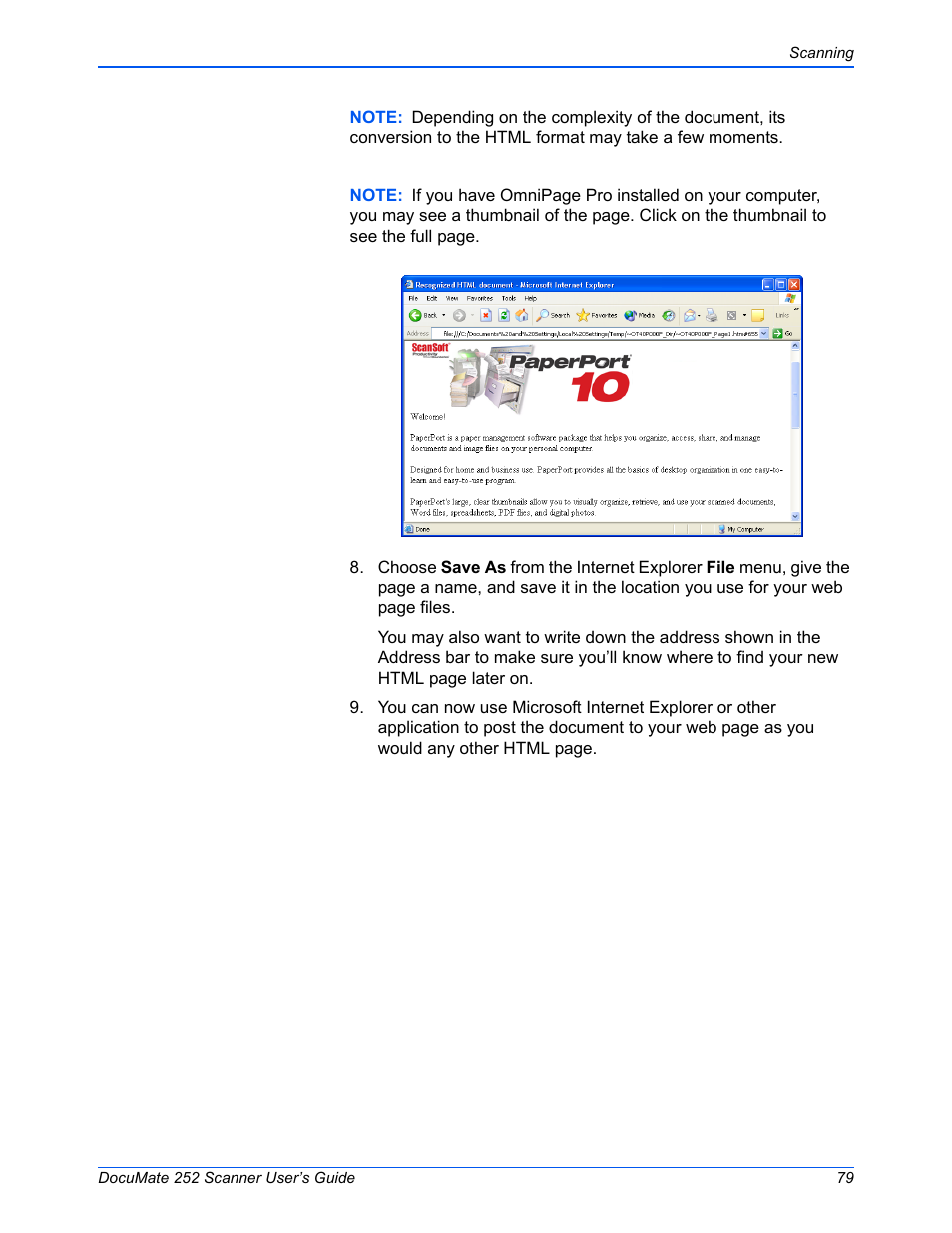 Xerox DOCUMATE 252 User Manual | Page 84 / 133