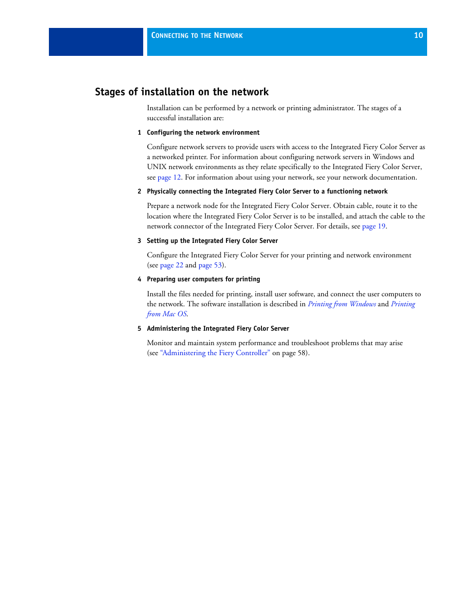Stages of installation on the network | Xerox 700 User Manual | Page 10 / 80