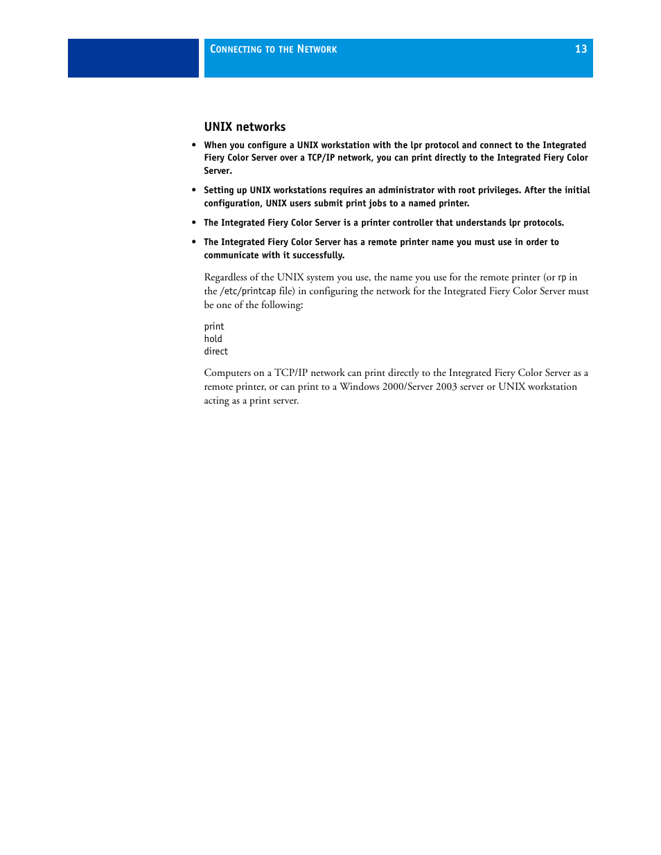 Unix networks | Xerox 700 User Manual | Page 13 / 80