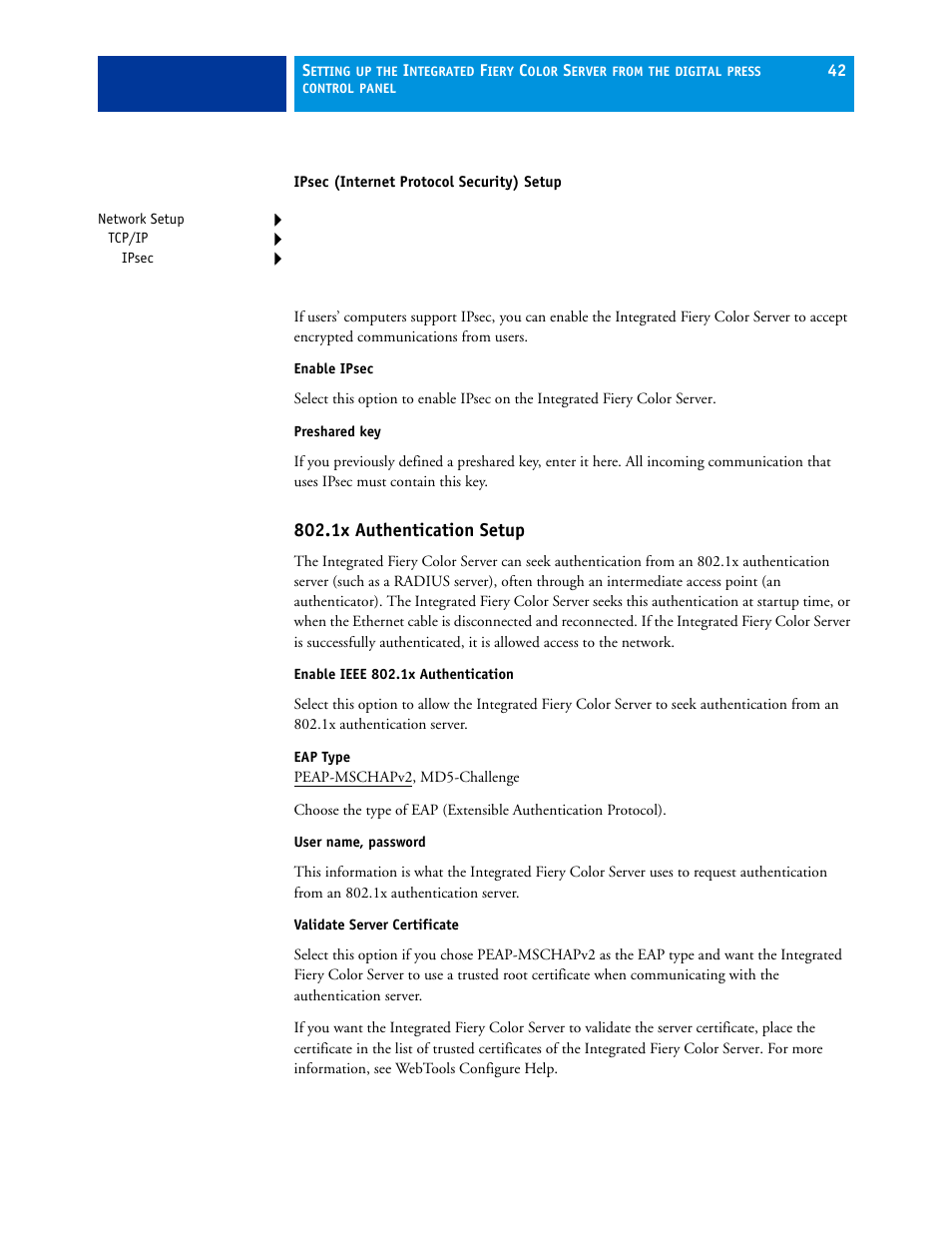 1x authentication setup | Xerox 700 User Manual | Page 42 / 80