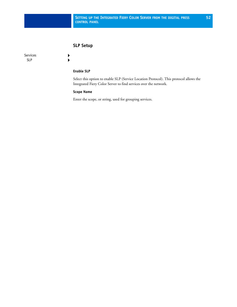 Slp setup | Xerox 700 User Manual | Page 52 / 80