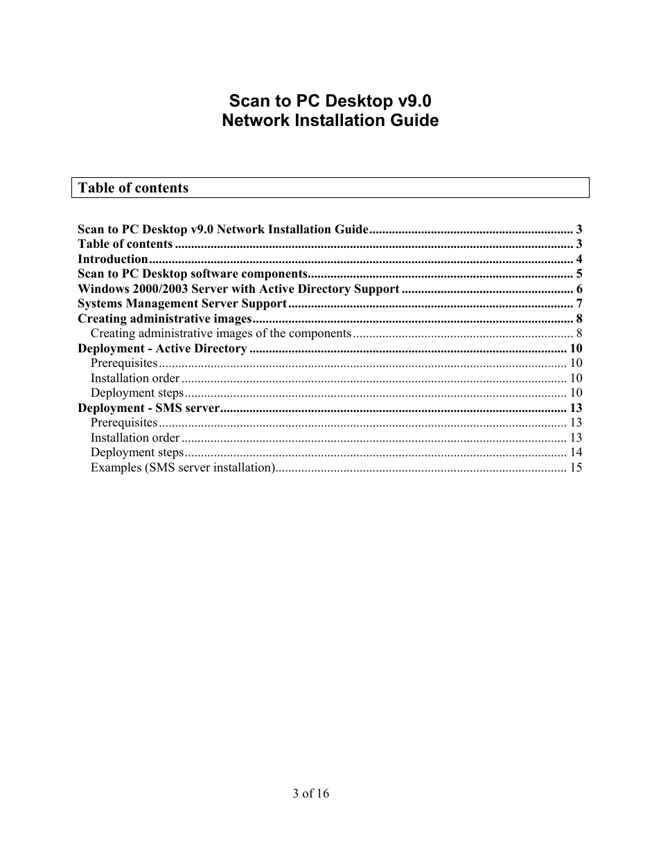 Scan to pc desktop v9.0 network installation guide | Xerox V9.0 User Manual | Page 3 / 16