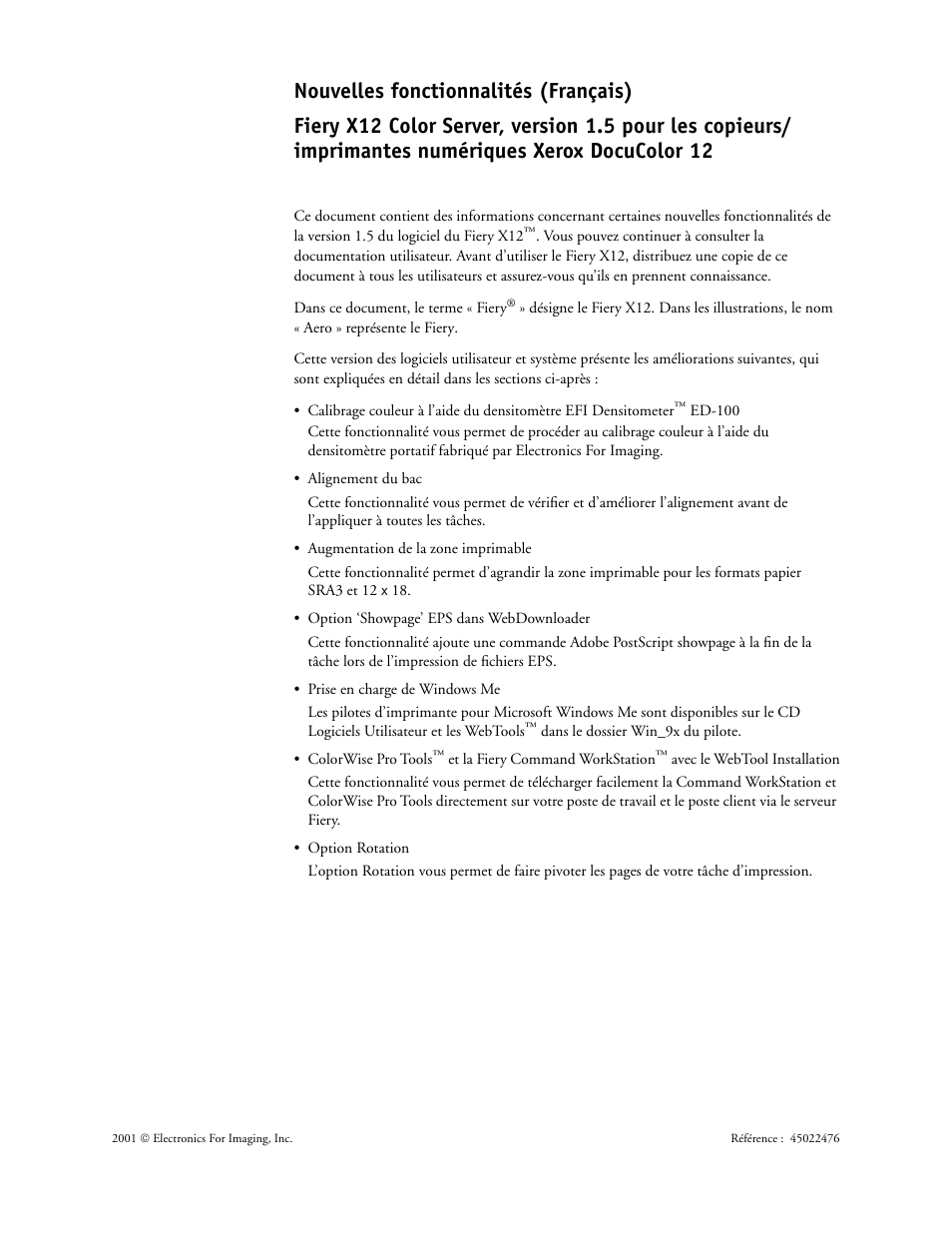 Français | Xerox X12 User Manual | Page 11 / 70