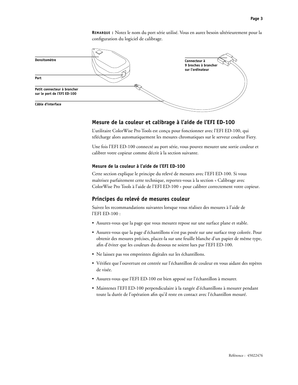 Principes du relevé de mesures couleur | Xerox X12 User Manual | Page 13 / 70