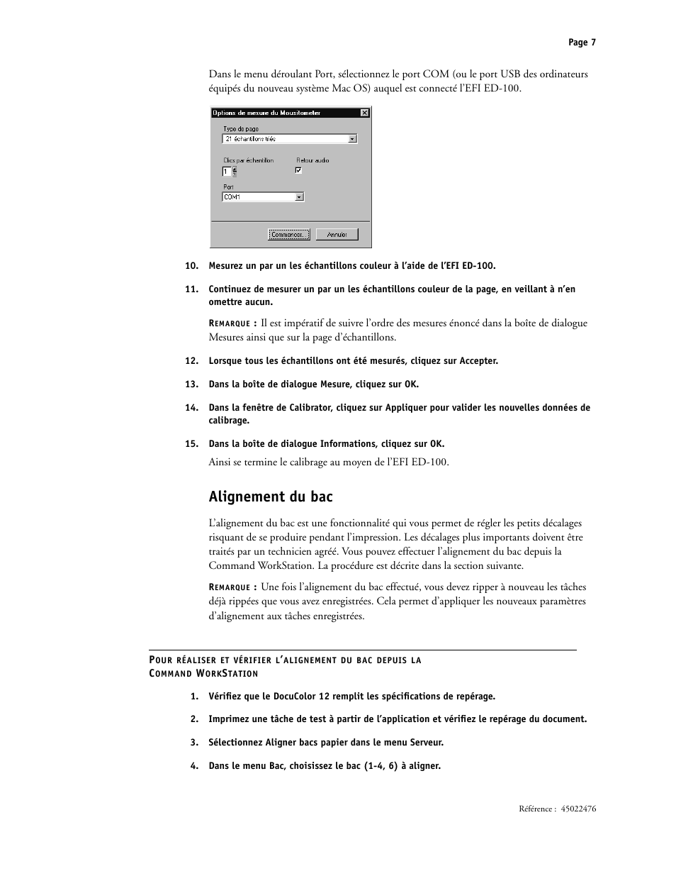 Alignement du bac | Xerox X12 User Manual | Page 17 / 70