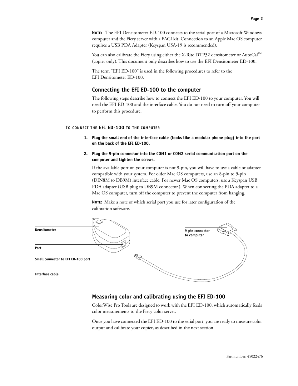 Connecting the efied-100 to the computer, Connecting the efi ed-100 to the computer | Xerox X12 User Manual | Page 2 / 70