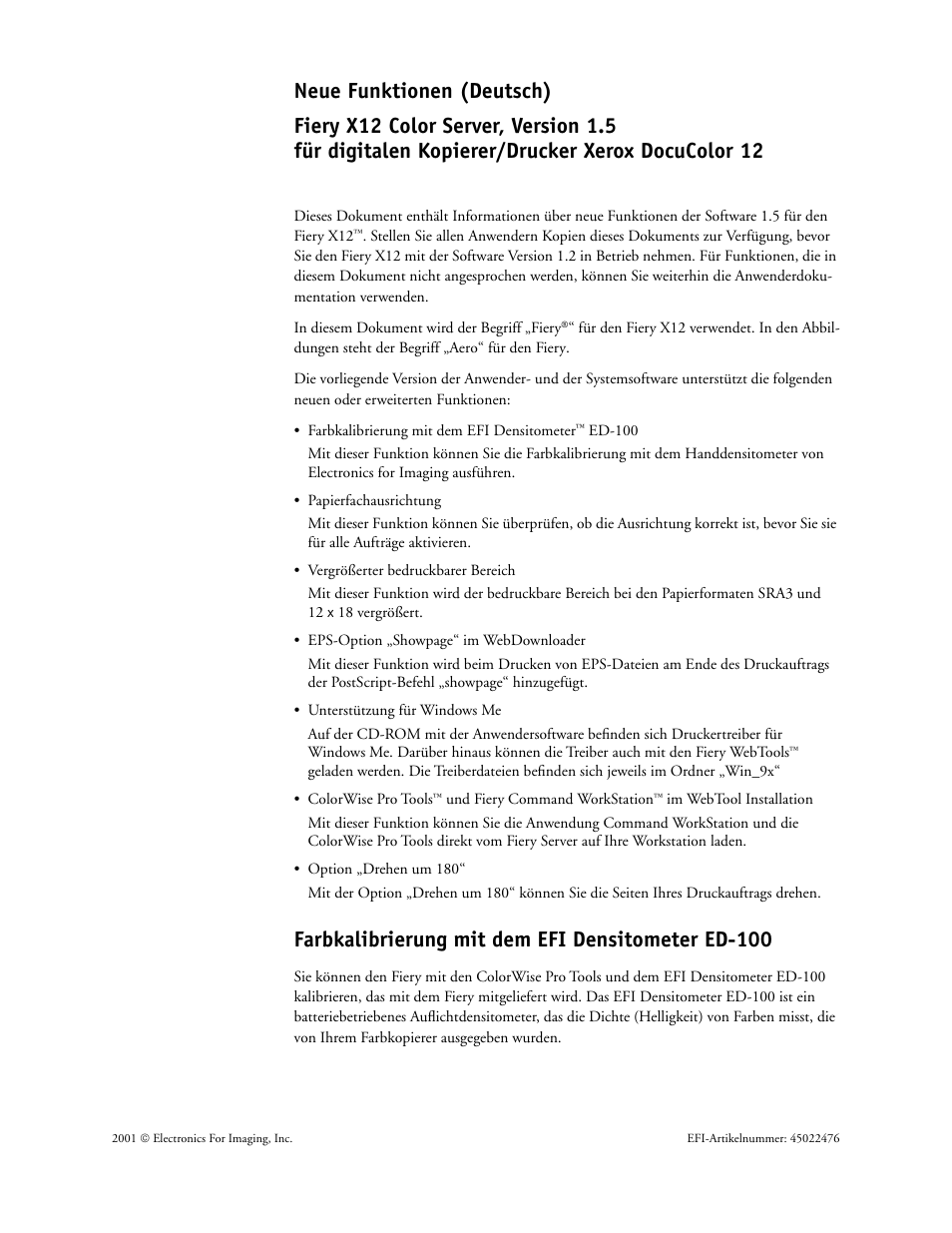 Deutsch, Farbkalibrierung mit dem efidensitometered-100, Farbkalibrierung mit dem efi densitometer ed-100 | Xerox X12 User Manual | Page 35 / 70