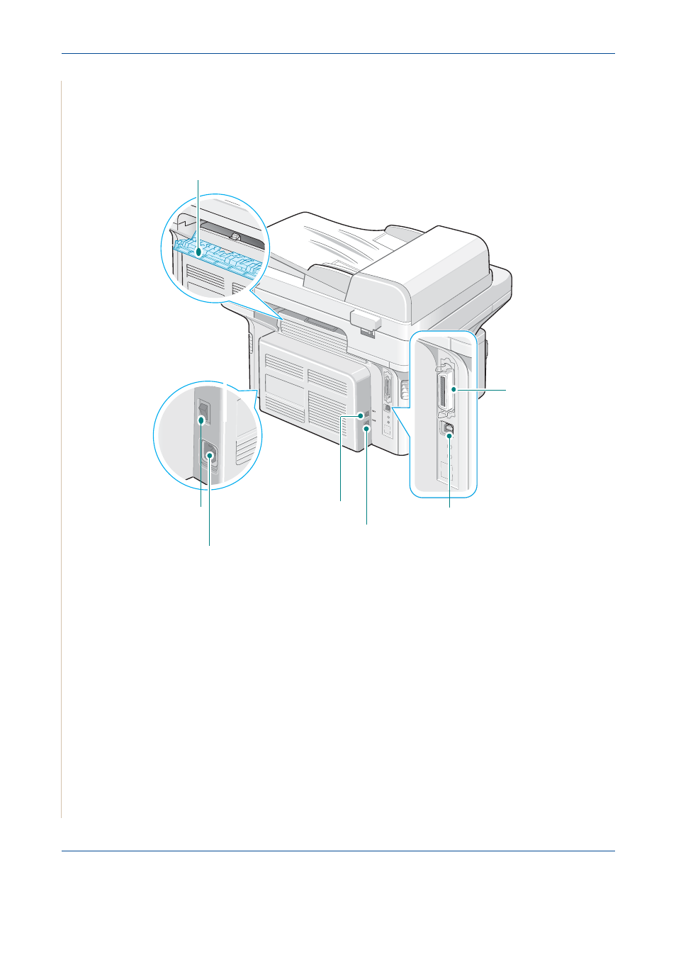 Rear view | Xerox PE220 User Manual | Page 10 / 200