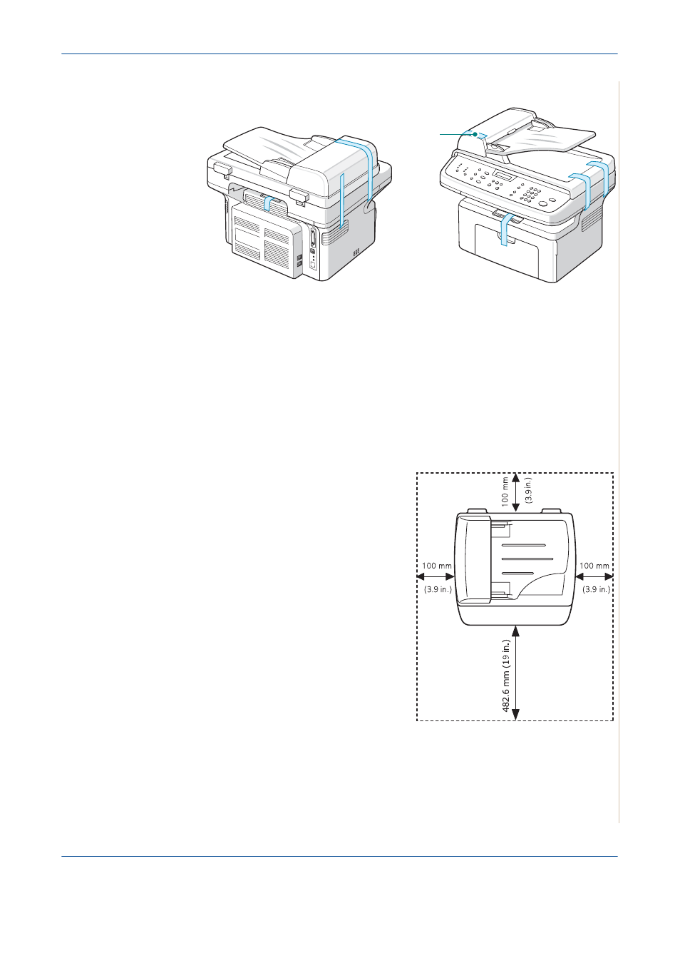 Selecting a location -3 clearance space -3, Selecting a location, Clearance space | Xerox PE220 User Manual | Page 31 / 200