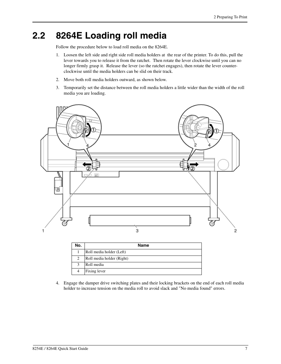 2 8264e loading roll media, 8264e loading roll media | Xerox 8264E  EN User Manual | Page 13 / 50