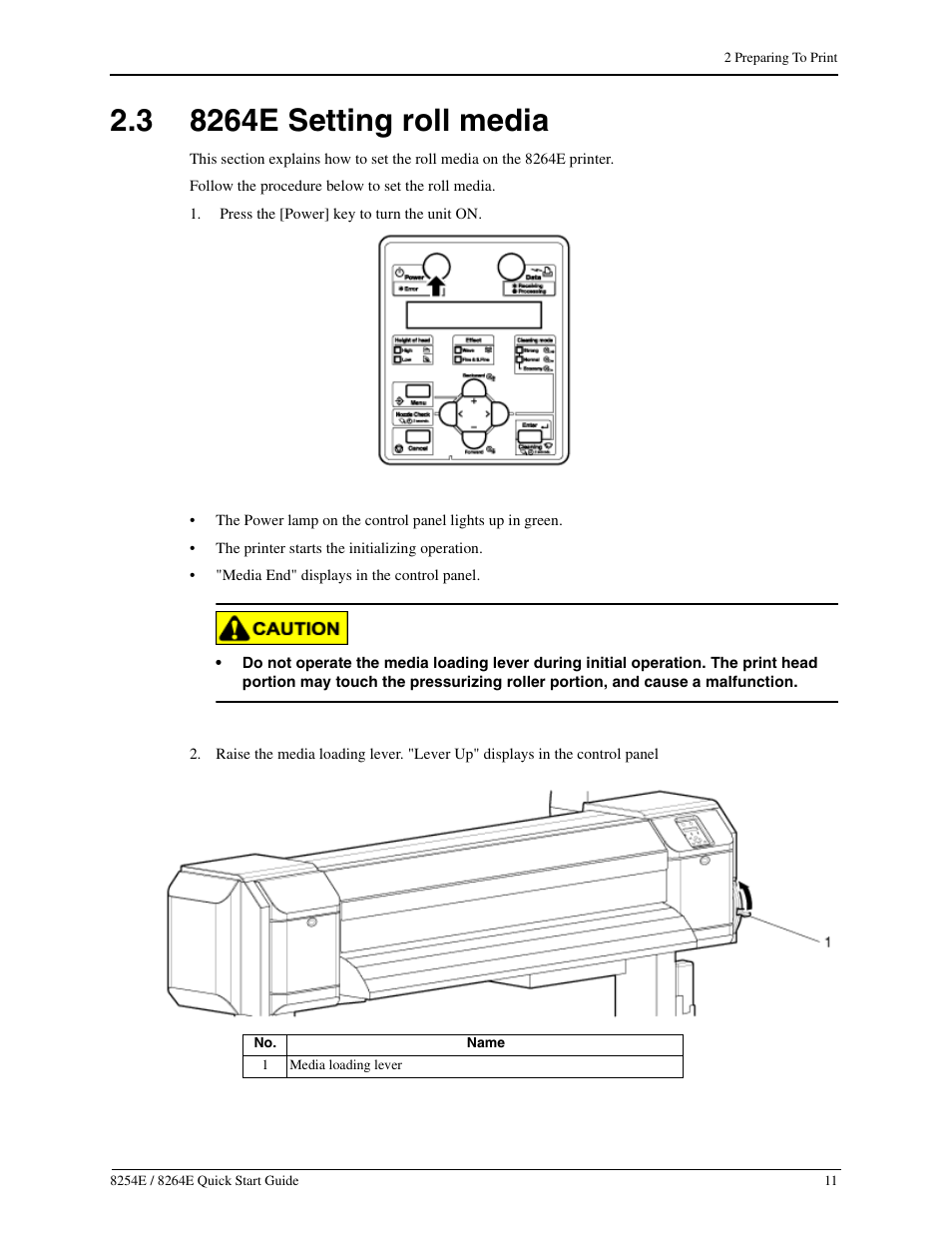 3 8264e setting roll media, 8264e setting roll media | Xerox 8264E  EN User Manual | Page 17 / 50