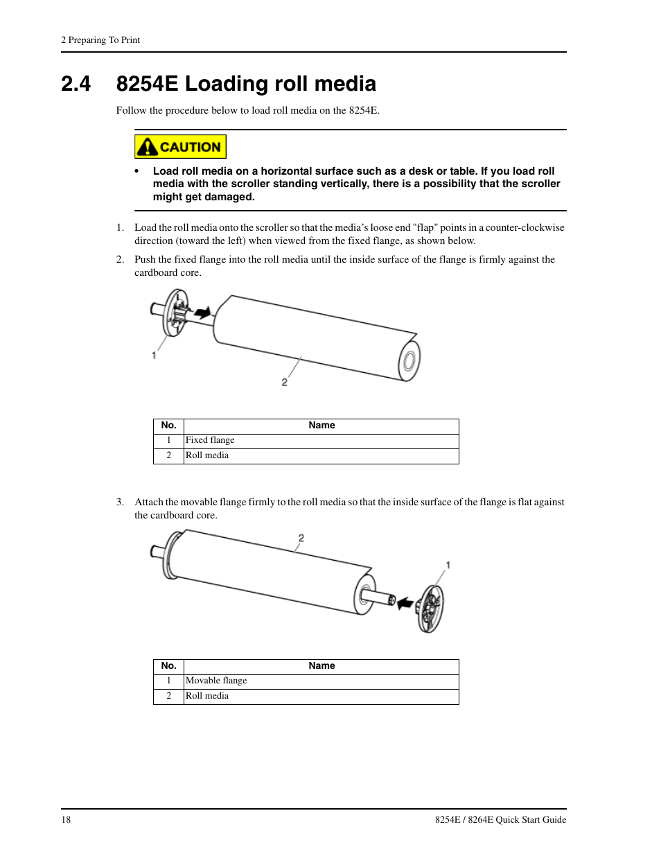 4 8254e loading roll media, 8254e loading roll media | Xerox 8264E  EN User Manual | Page 24 / 50