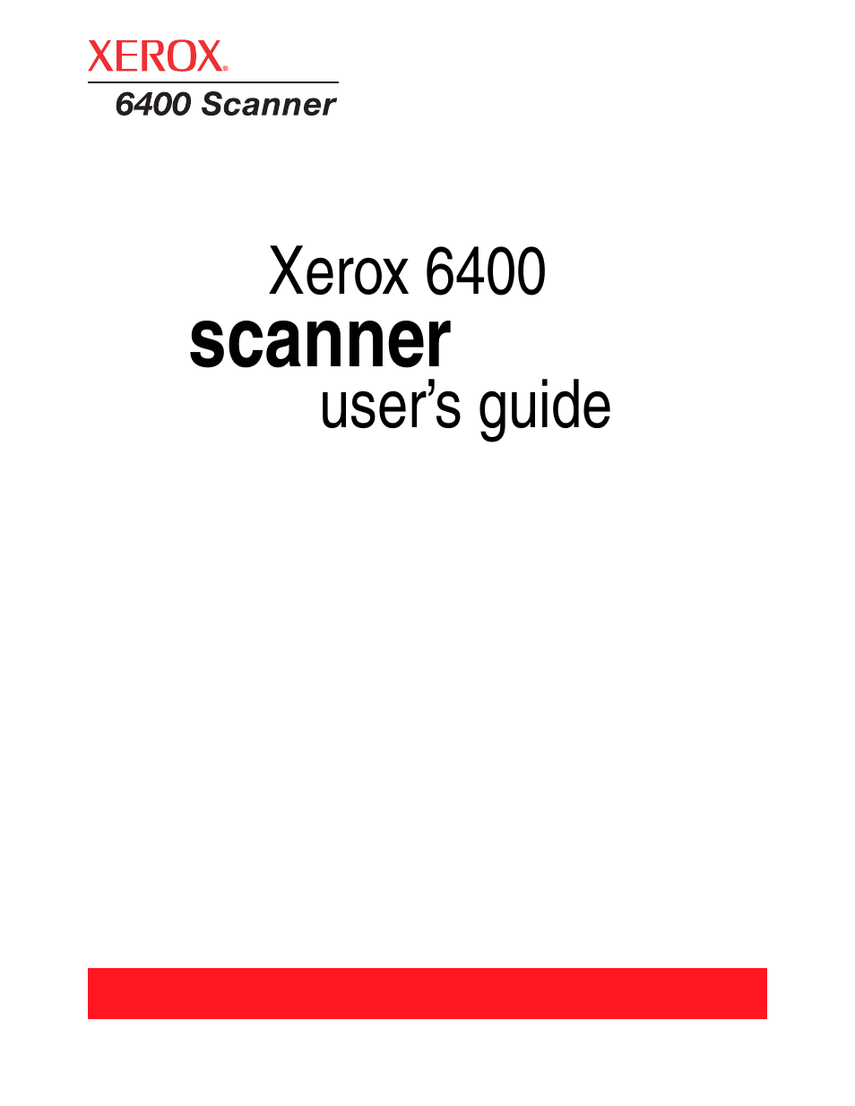 Scanner | Xerox 6400 User Manual | Page 2 / 103