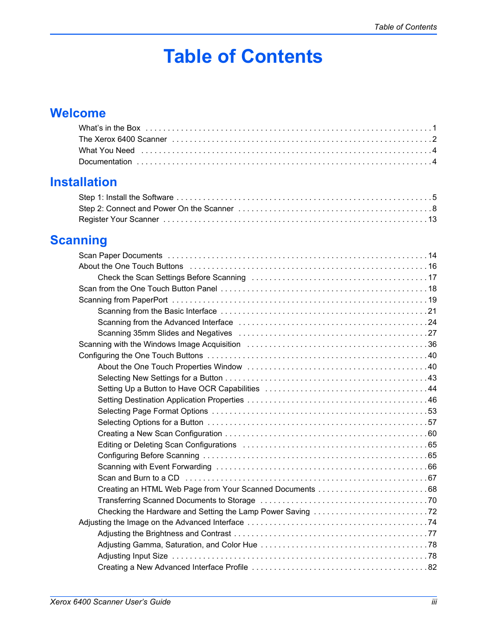 Xerox 6400 User Manual | Page 4 / 103