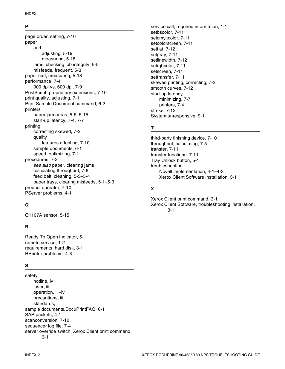 Xerox 180 NPS User Manual | Page 62 / 62