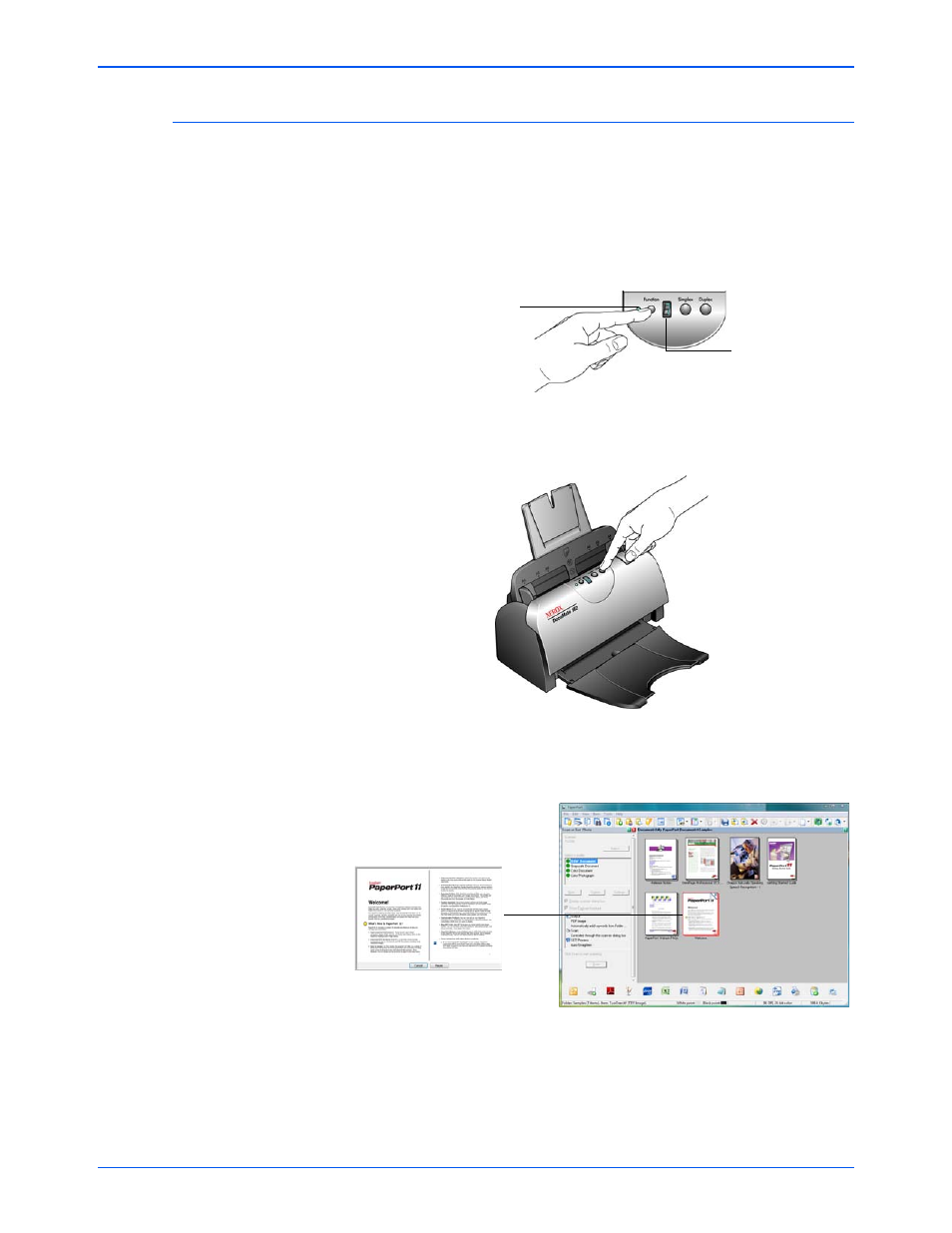 Scan from the one touch scanner buttons | Xerox DocuMate 162 User Manual | Page 26 / 98