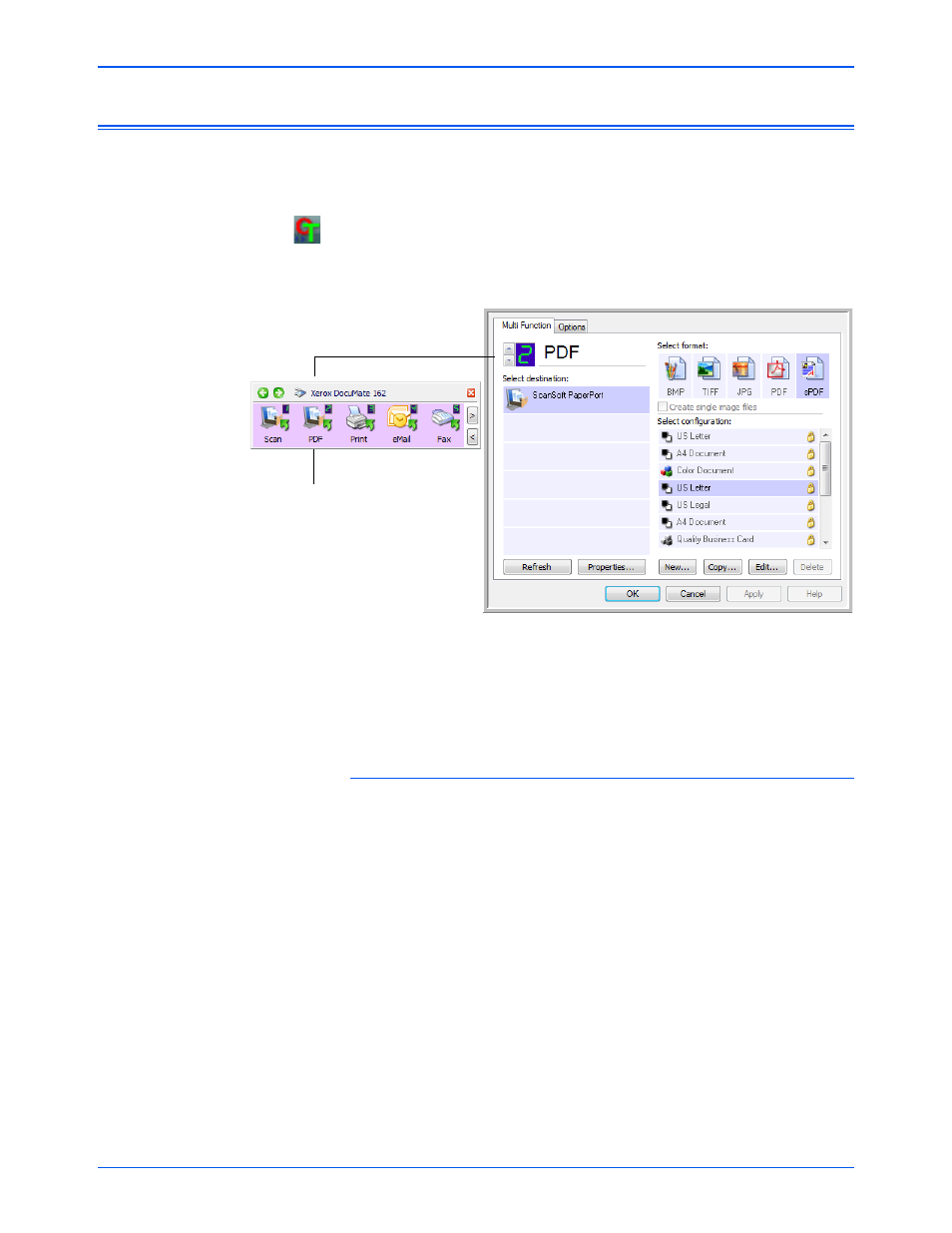 Configuring the one touch buttons | Xerox DocuMate 162 User Manual | Page 29 / 98