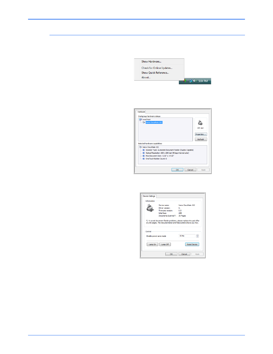 Xerox DocuMate 162 User Manual | Page 63 / 98