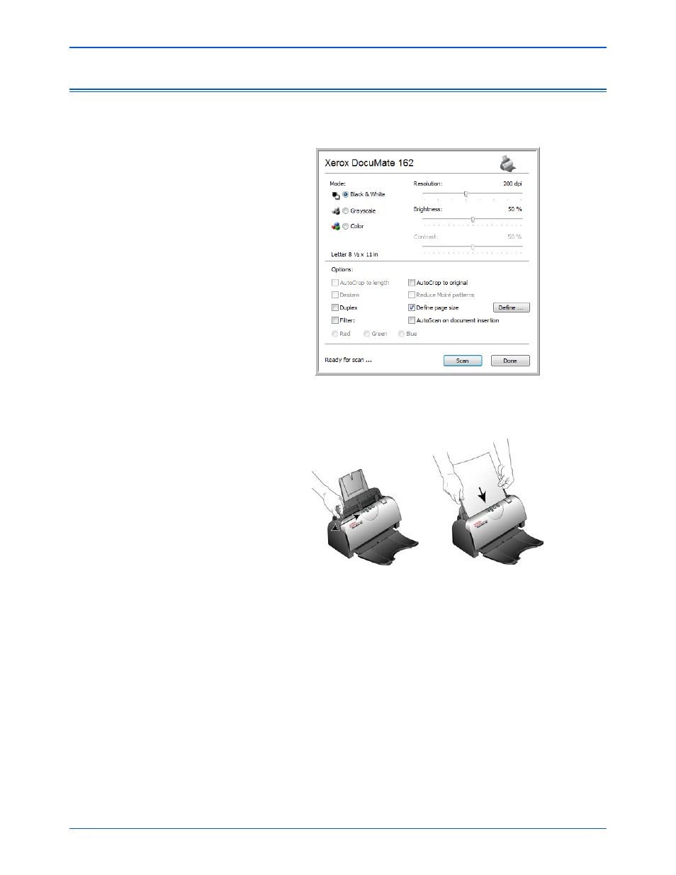 Scanning from the twain interface | Xerox DocuMate 162 User Manual | Page 66 / 98