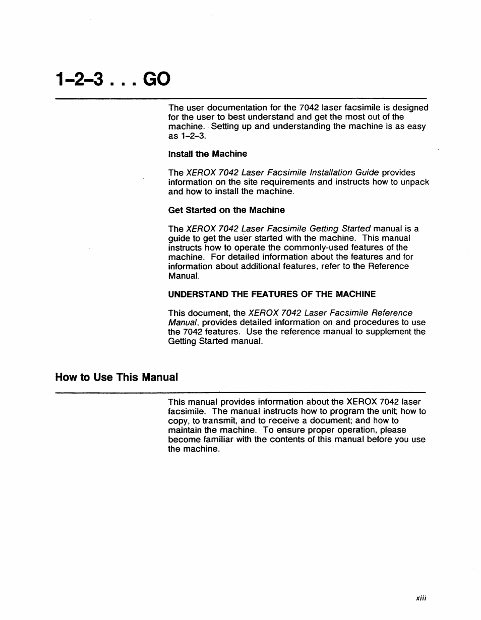 How to use this manual, 2-3 ... go, Xerox 7042 laser facsimile installation guide | Xerox 7042 laser facsimile getting started, Xerox 7042 laser facsimile reference manued | Xerox 7042 User Manual | Page 11 / 182