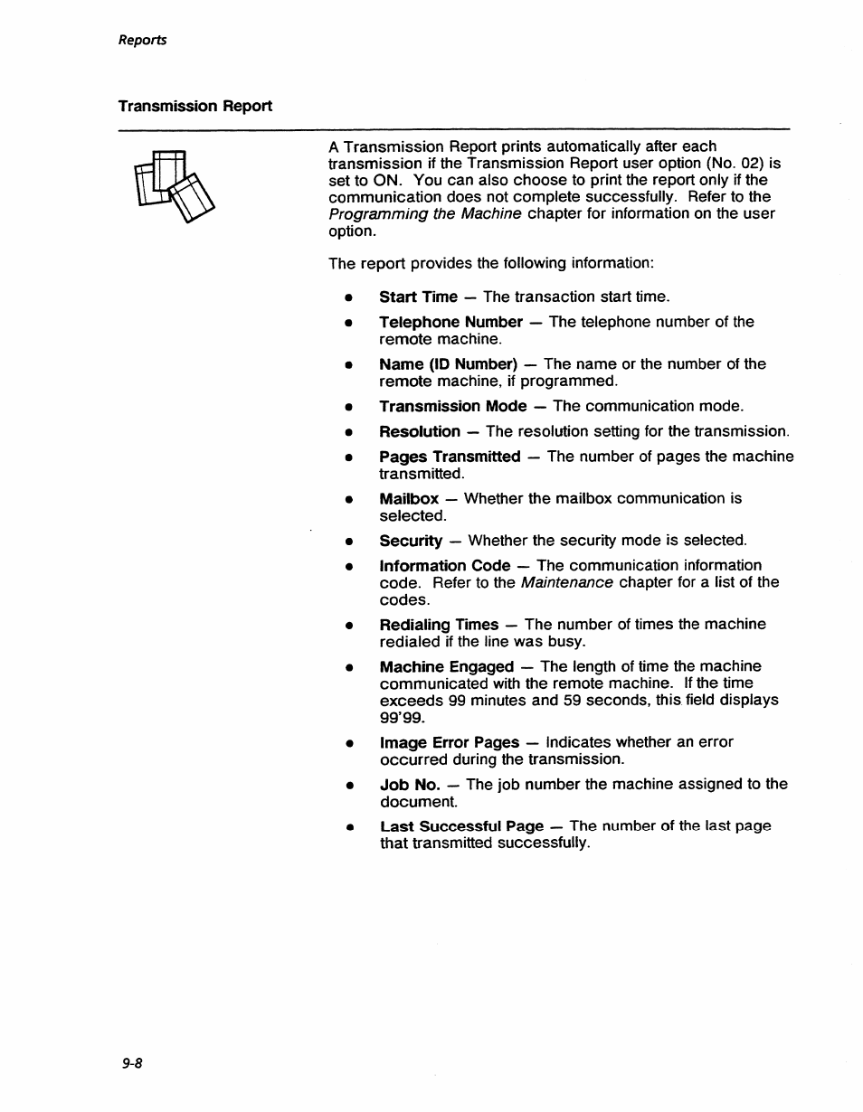 Programming the machine, Maintenance, Reports | Xerox 7042 User Manual | Page 114 / 182