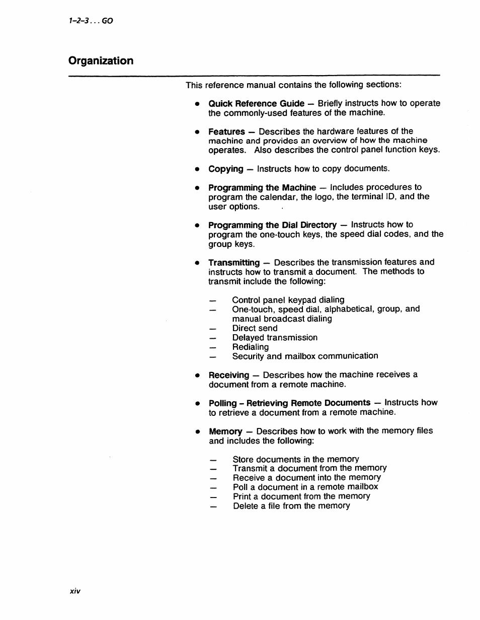 Organization, 2-3... co | Xerox 7042 User Manual | Page 12 / 182