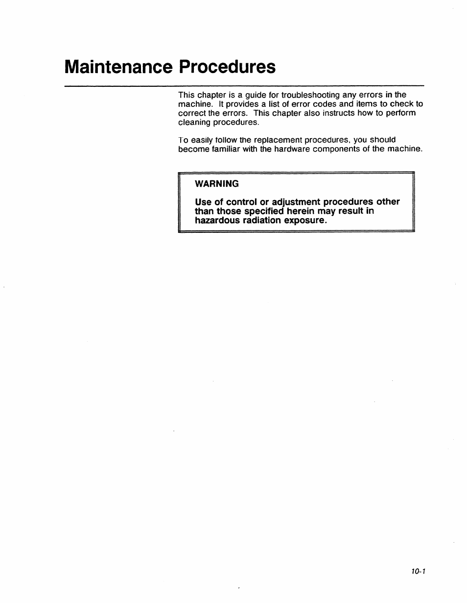 Maintenance procedures | Xerox 7042 User Manual | Page 123 / 182