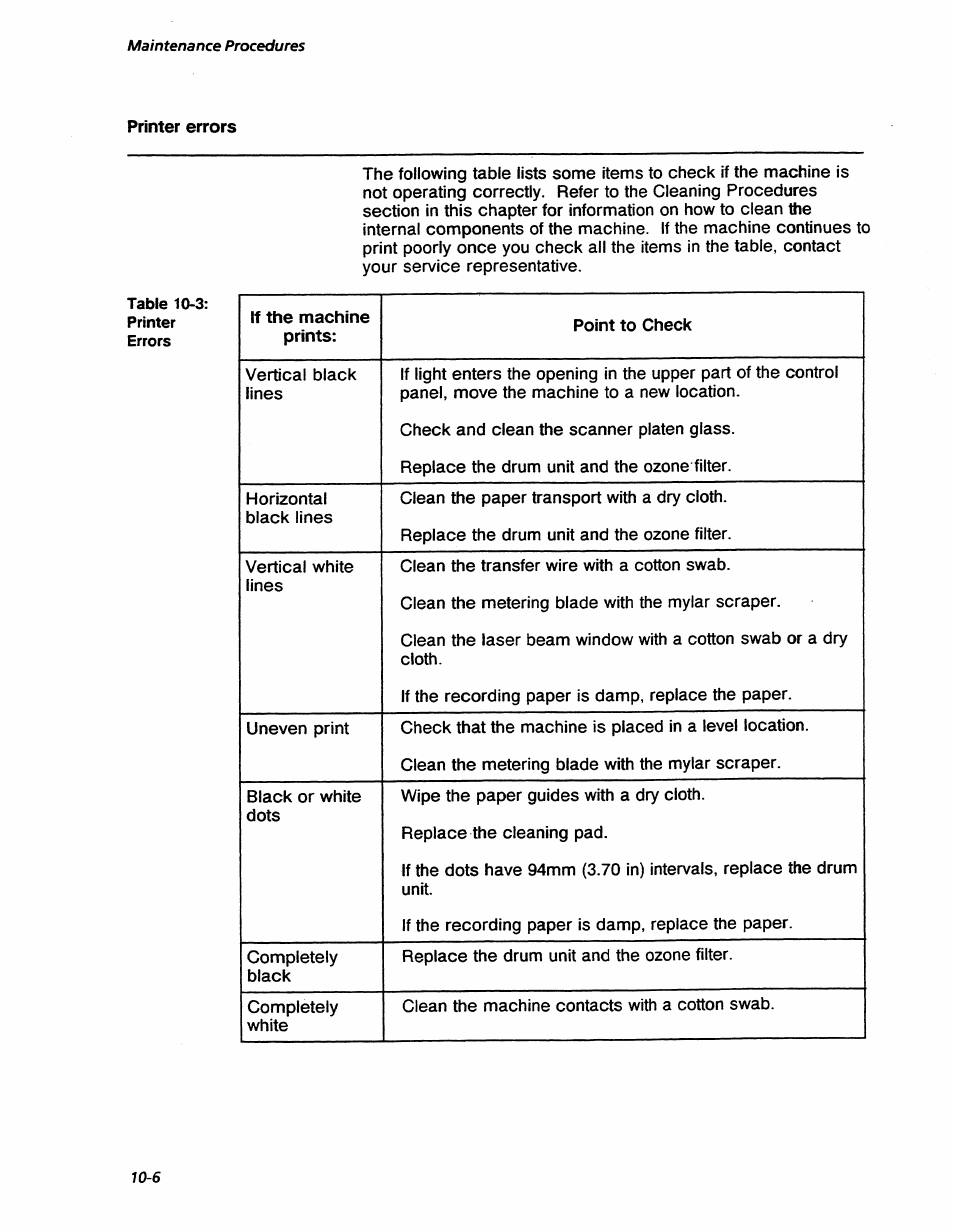 Printer errors, Printer errors -6, Maintenance procedures | Xerox 7042 User Manual | Page 128 / 182