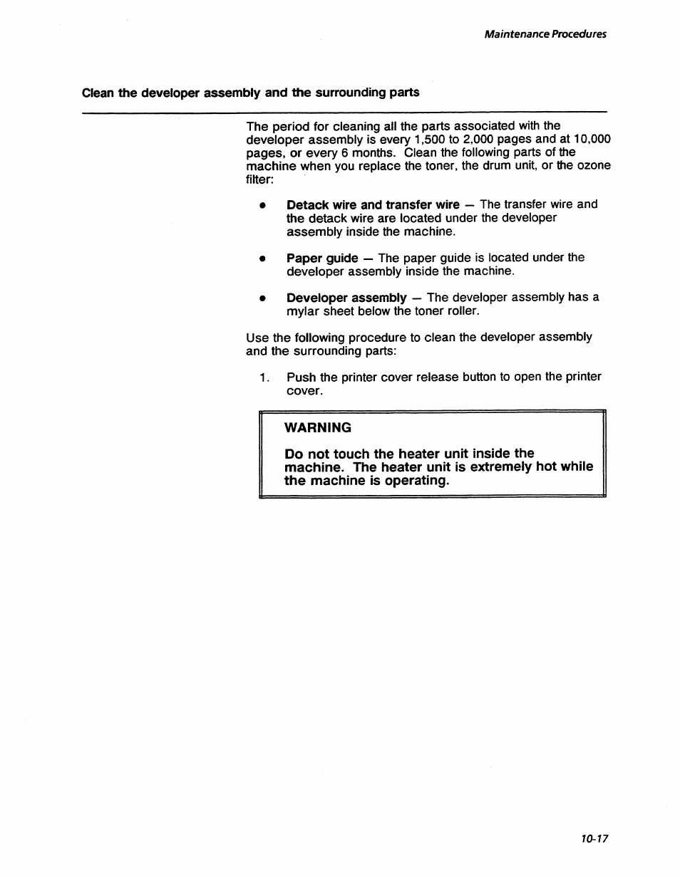 Maintenance procedures | Xerox 7042 User Manual | Page 139 / 182