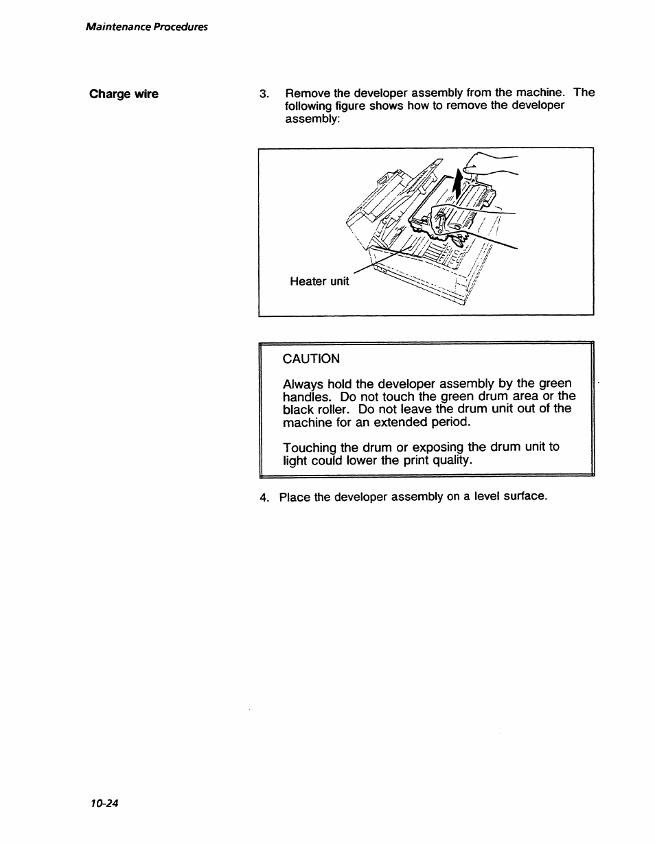 Charge wire, Maintenance procedures | Xerox 7042 User Manual | Page 146 / 182