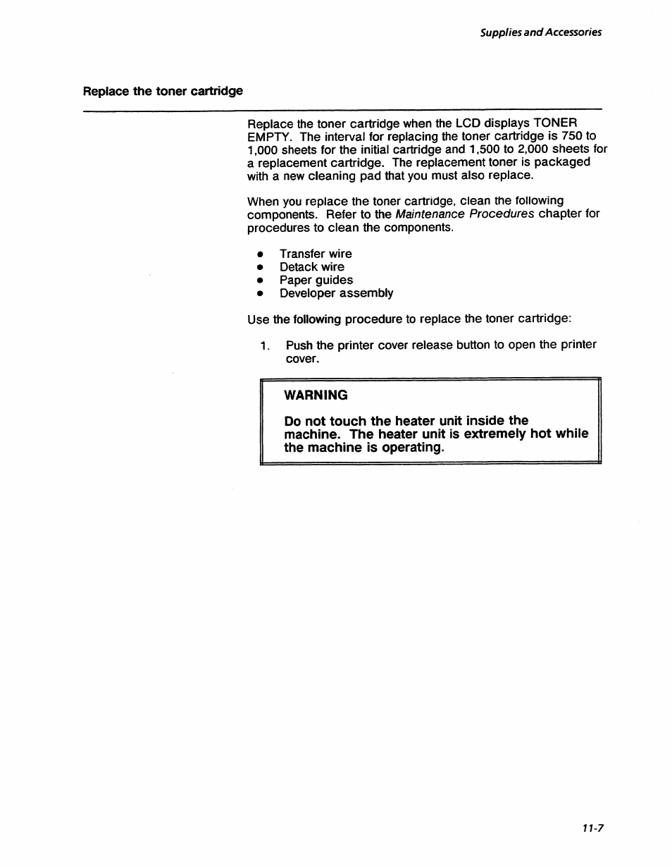 Maintenance procedures, Supplies and accessories | Xerox 7042 User Manual | Page 159 / 182