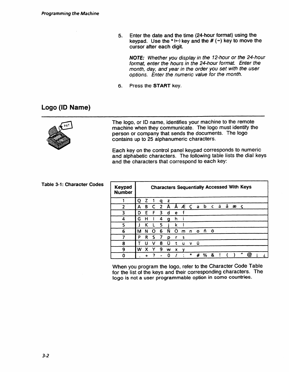 Logo (id name), Logo (id name) -2, Programming the machine | Xerox 7042 User Manual | Page 36 / 182