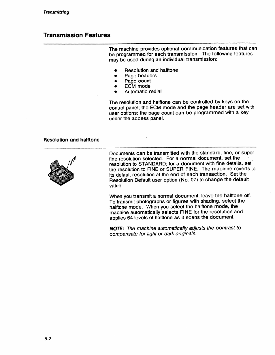 Transmission features, Transmission features -2, Transmitting | Xerox 7042 User Manual | Page 64 / 182