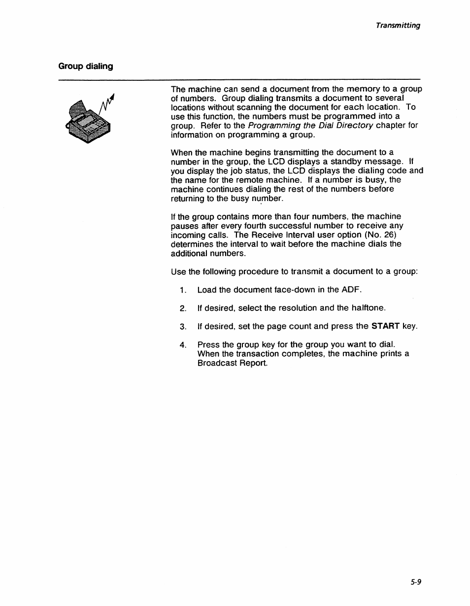 Programming the dial directory, Transmitting | Xerox 7042 User Manual | Page 71 / 182