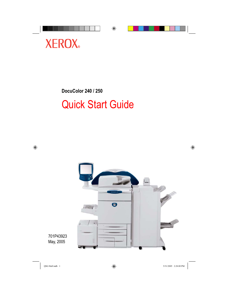 Xerox DocuColor 240 User Manual | 47 pages