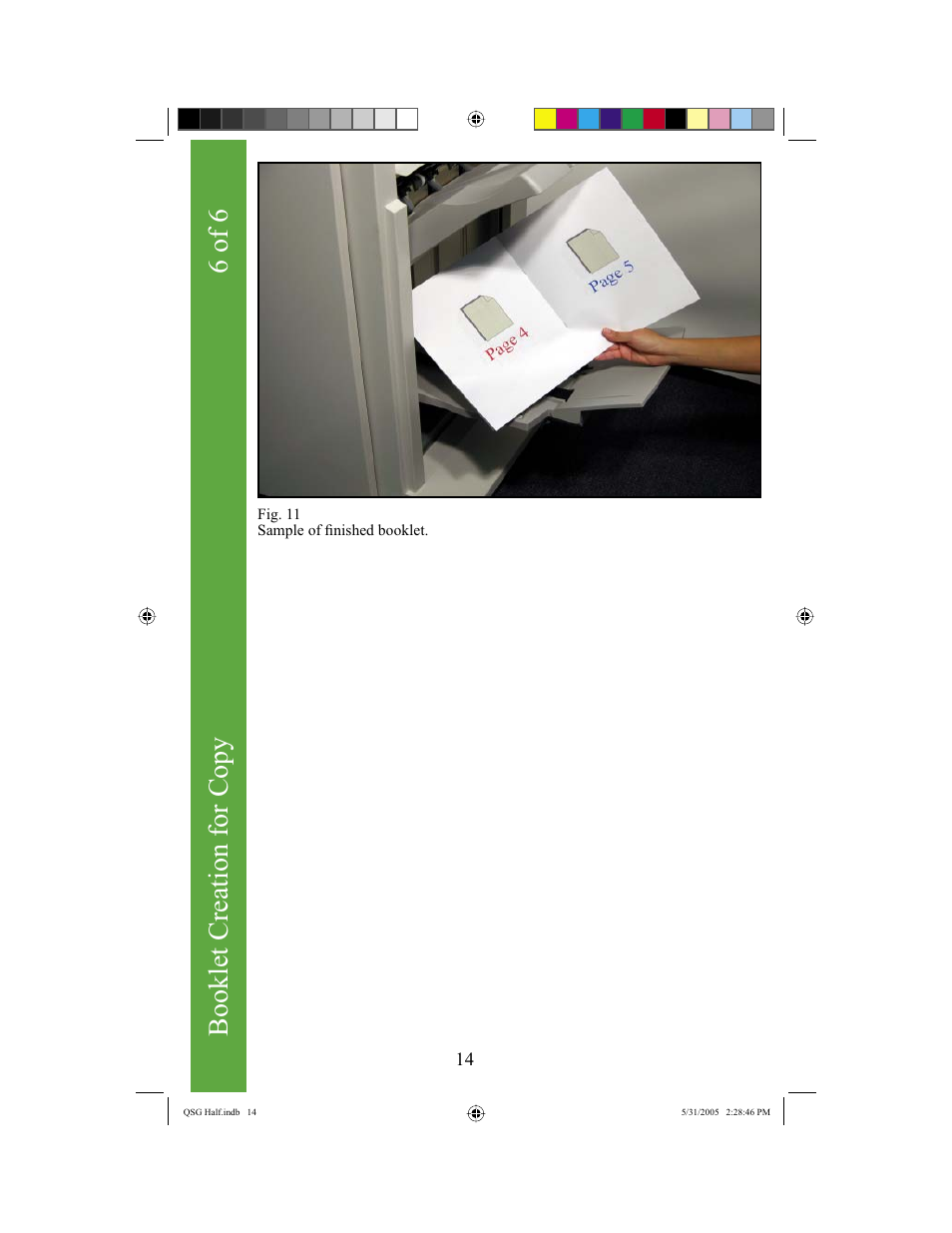 Booklet creation for copy, 6 of 6 | Xerox DocuColor 240 User Manual | Page 16 / 47