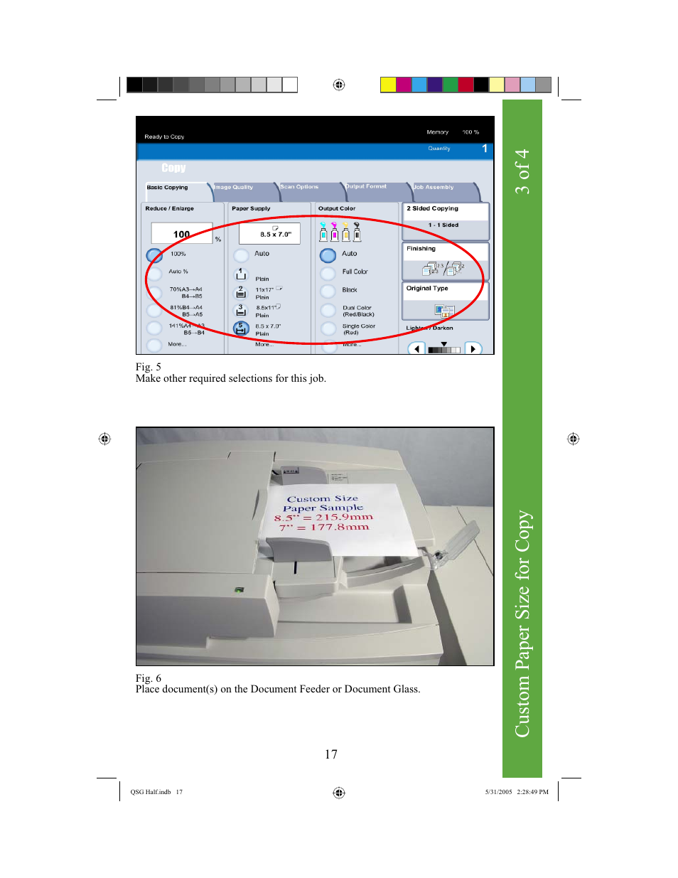 Custom paper size for copy, 3 of 4 | Xerox DocuColor 240 User Manual | Page 19 / 47