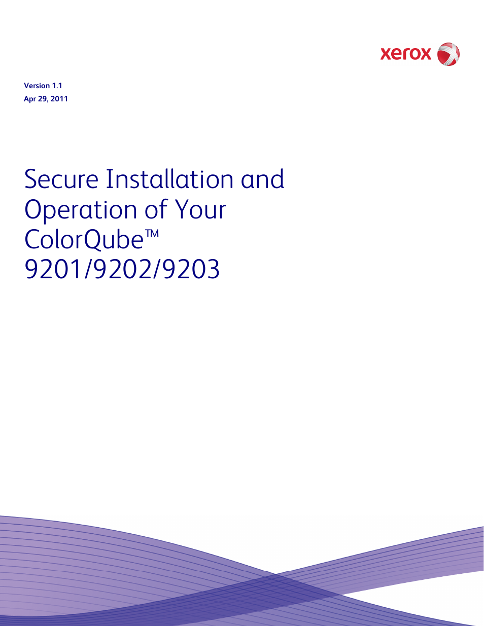 Xerox COLORQUBETM 9203 User Manual | 14 pages
