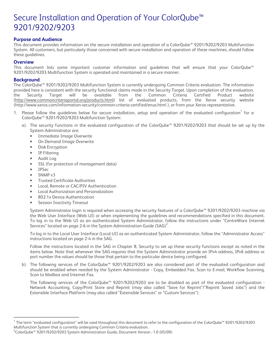 Xerox COLORQUBETM 9203 User Manual | Page 2 / 14