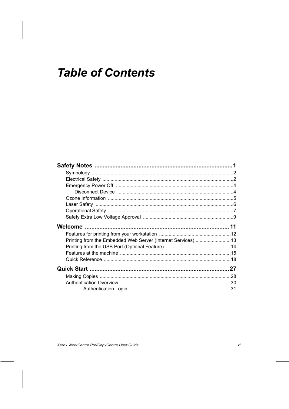 Xerox WorkCentre Pro 75  EN User Manual | Page 11 / 99