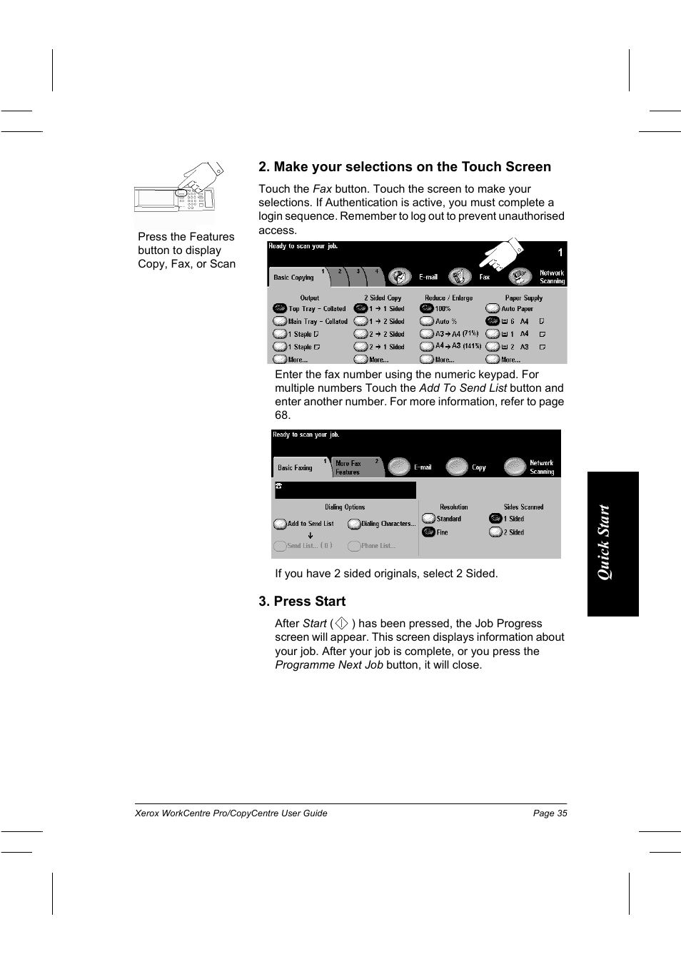 Qui ck sta rt | Xerox WorkCentre Pro 75  EN User Manual | Page 49 / 99