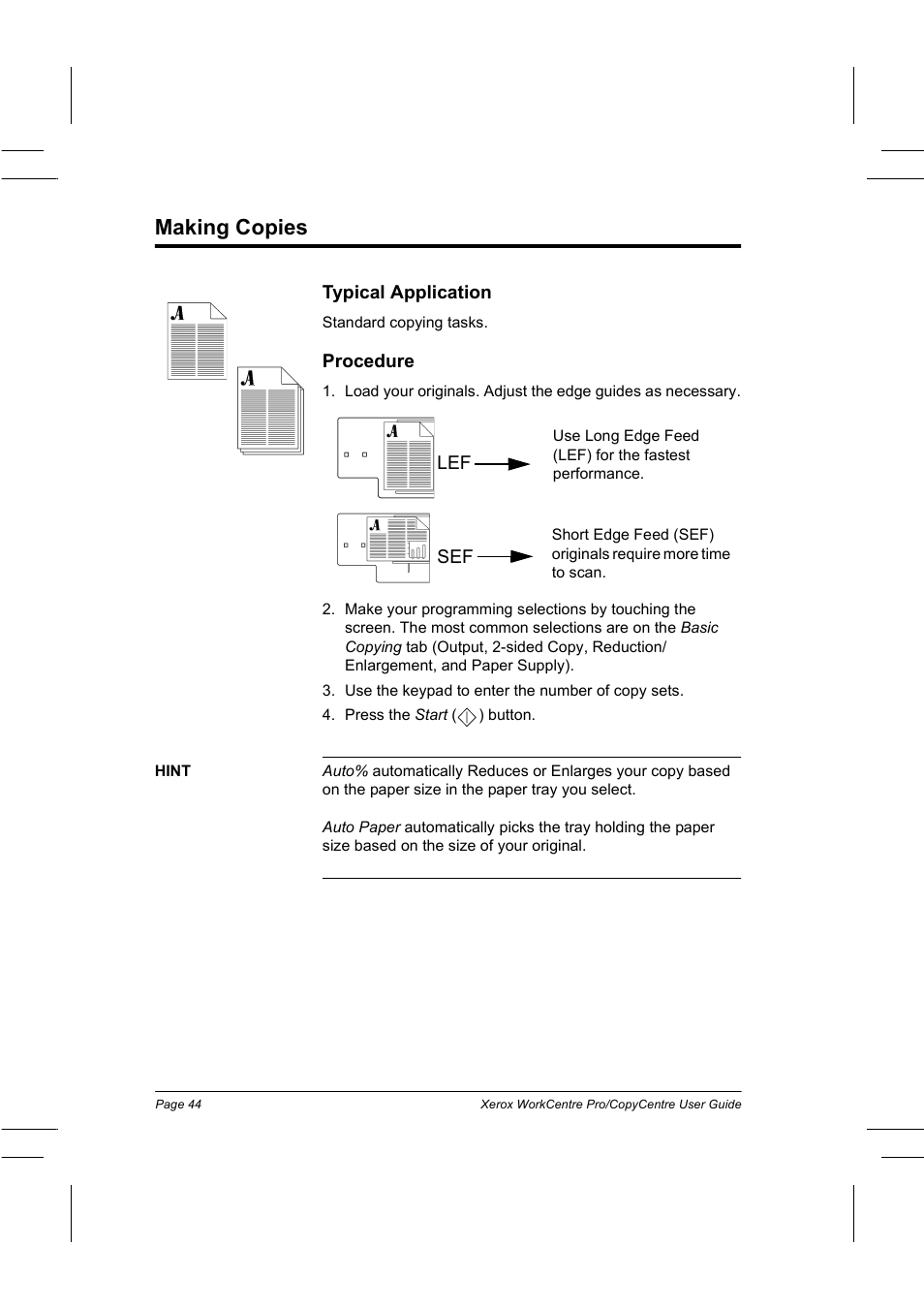 Making copies | Xerox WorkCentre Pro 75  EN User Manual | Page 58 / 99