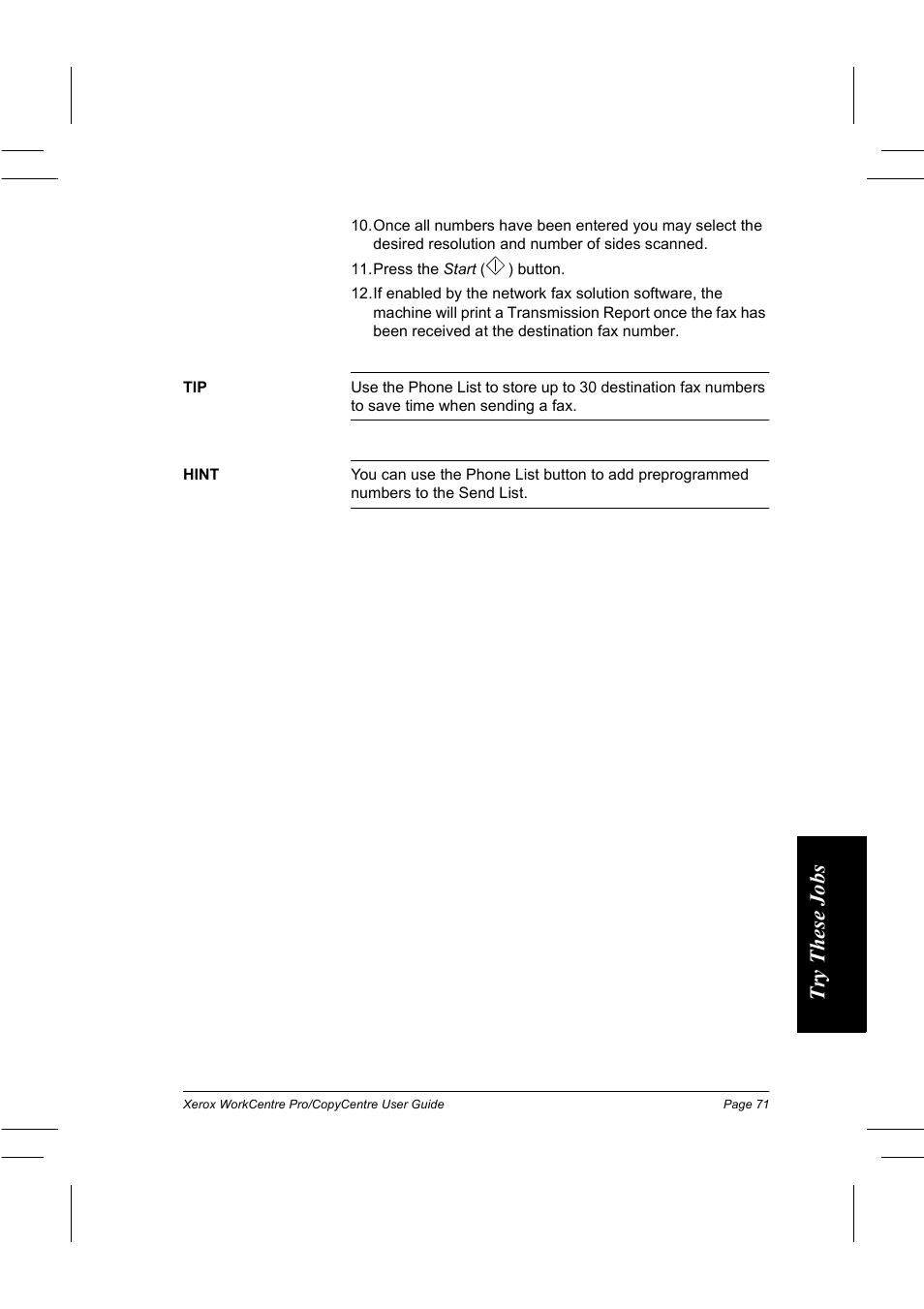 Try thes e jobs | Xerox WorkCentre Pro 75  EN User Manual | Page 85 / 99