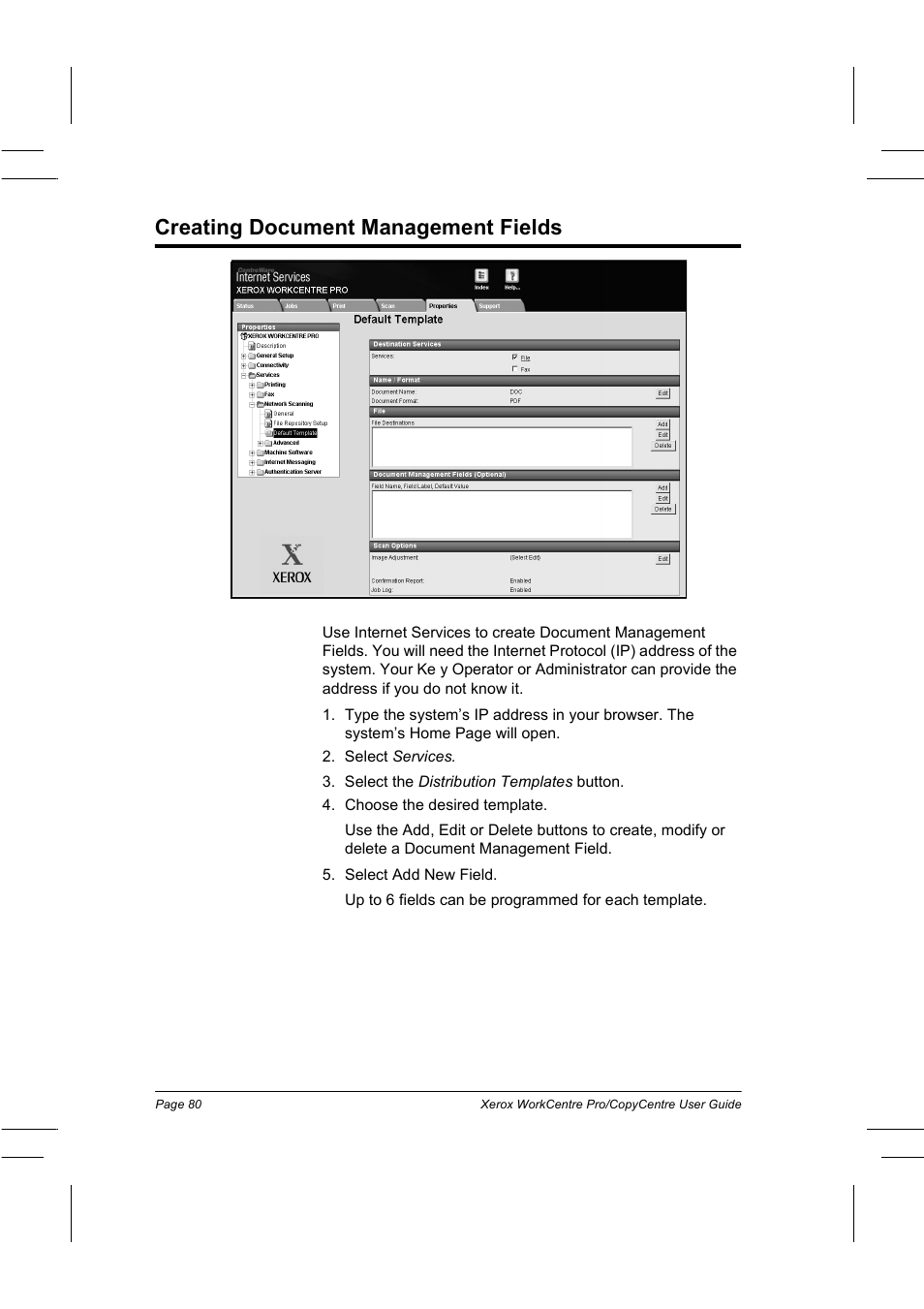 Creating document management fields | Xerox WorkCentre Pro 75  EN User Manual | Page 94 / 99