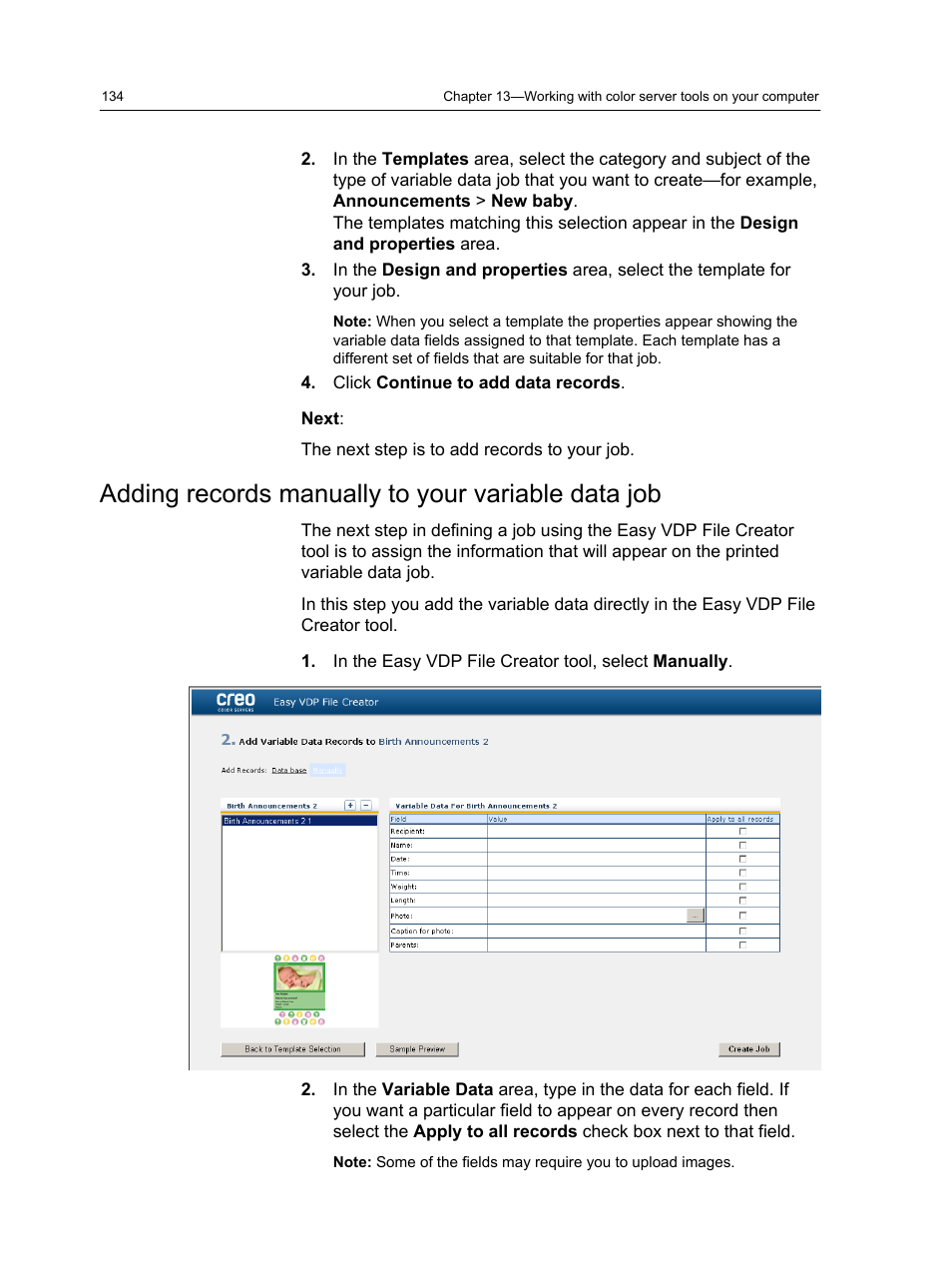 Adding records manually to your variable data job | Xerox CX PRINT SERVER 560 User Manual | Page 144 / 166