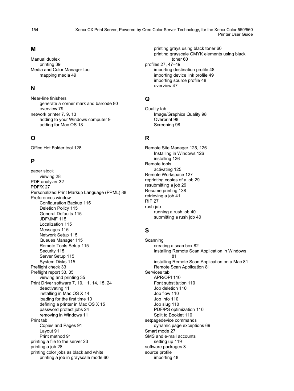 Xerox CX PRINT SERVER 560 User Manual | Page 164 / 166