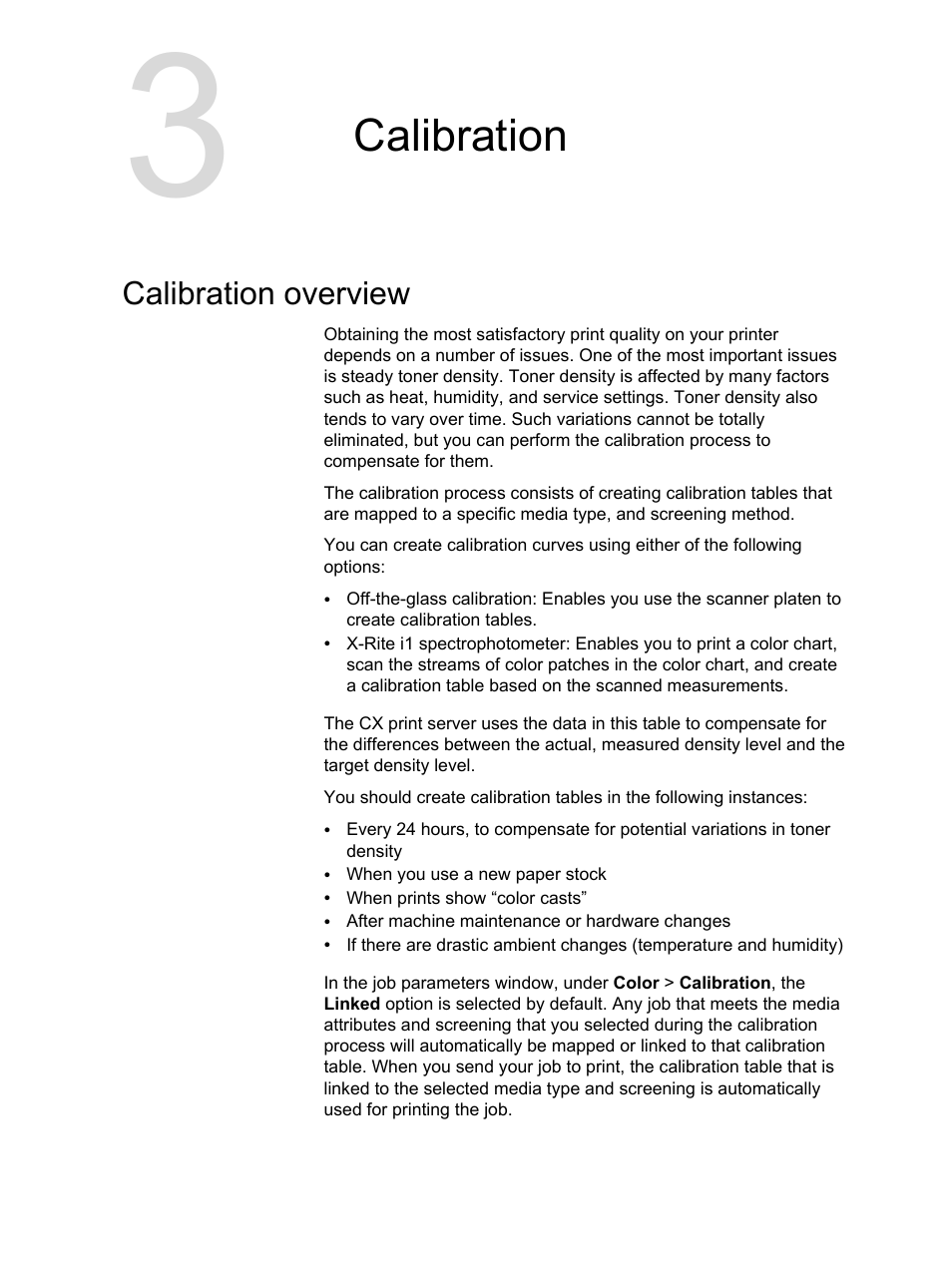 Calibration, Calibration overview | Xerox CX PRINT SERVER 560 User Manual | Page 27 / 166