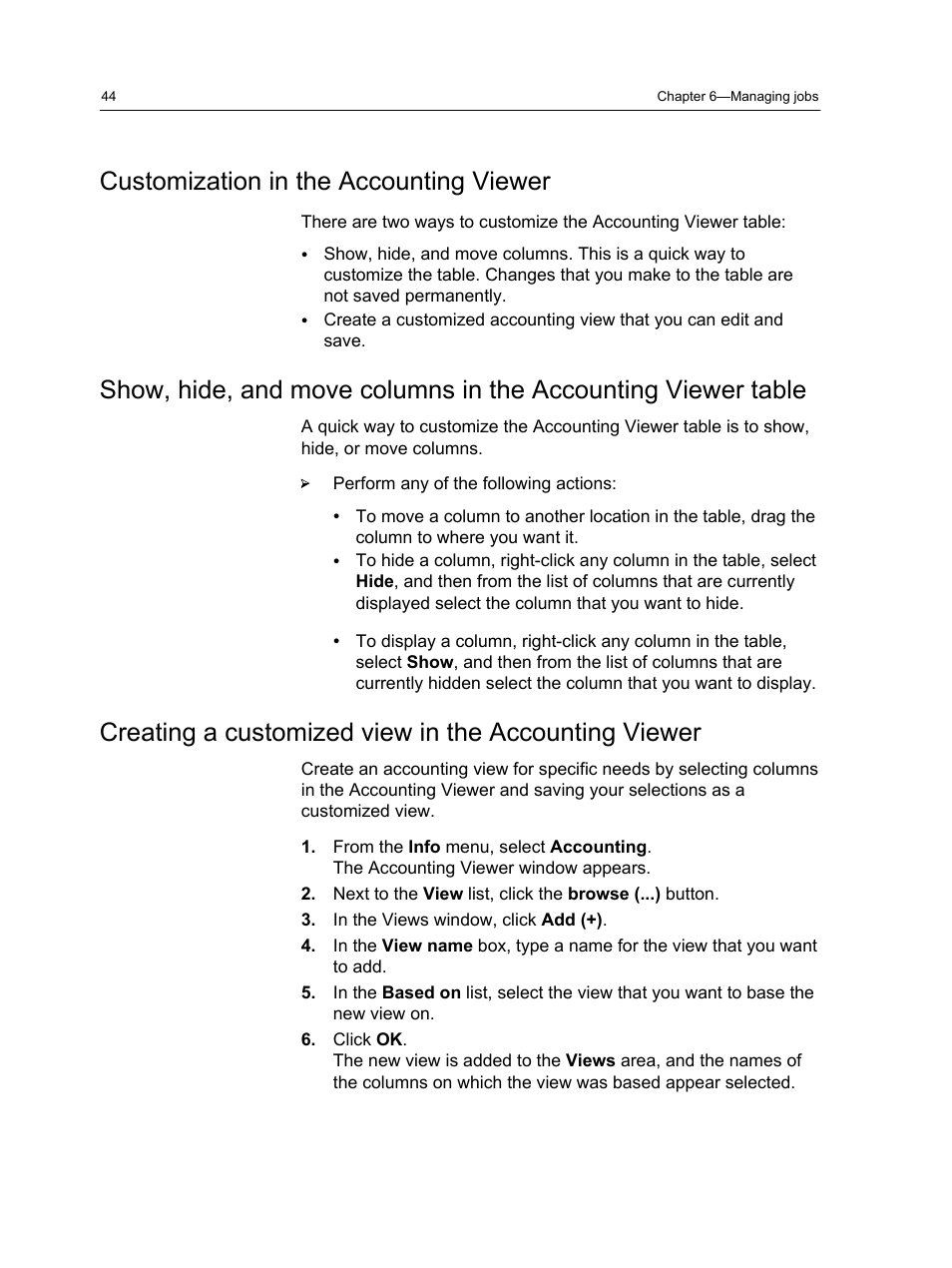 Customization in the accounting viewer | Xerox CX PRINT SERVER 560 User Manual | Page 54 / 166
