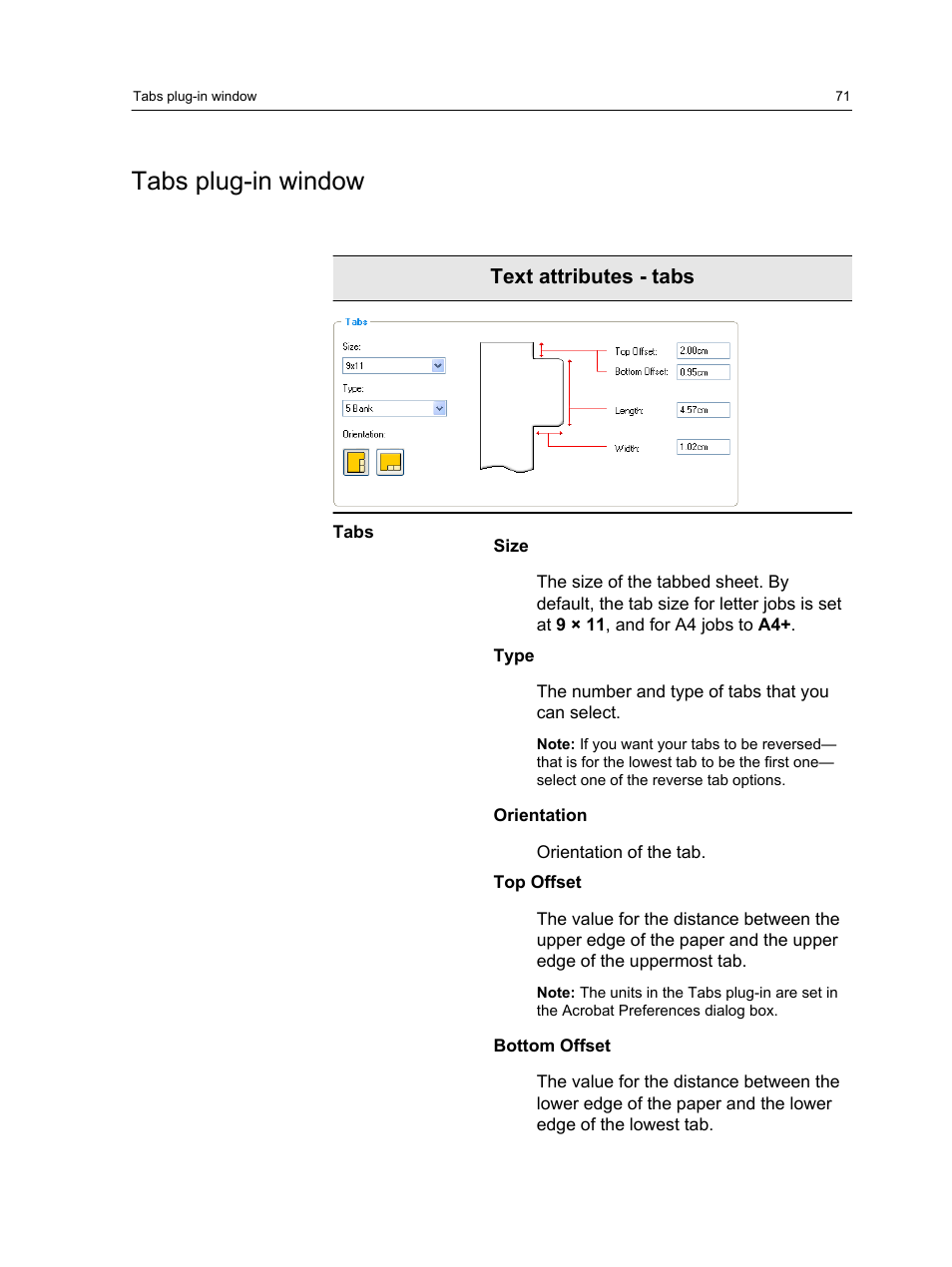 Tabs plug-in window | Xerox CX PRINT SERVER 560 User Manual | Page 81 / 166
