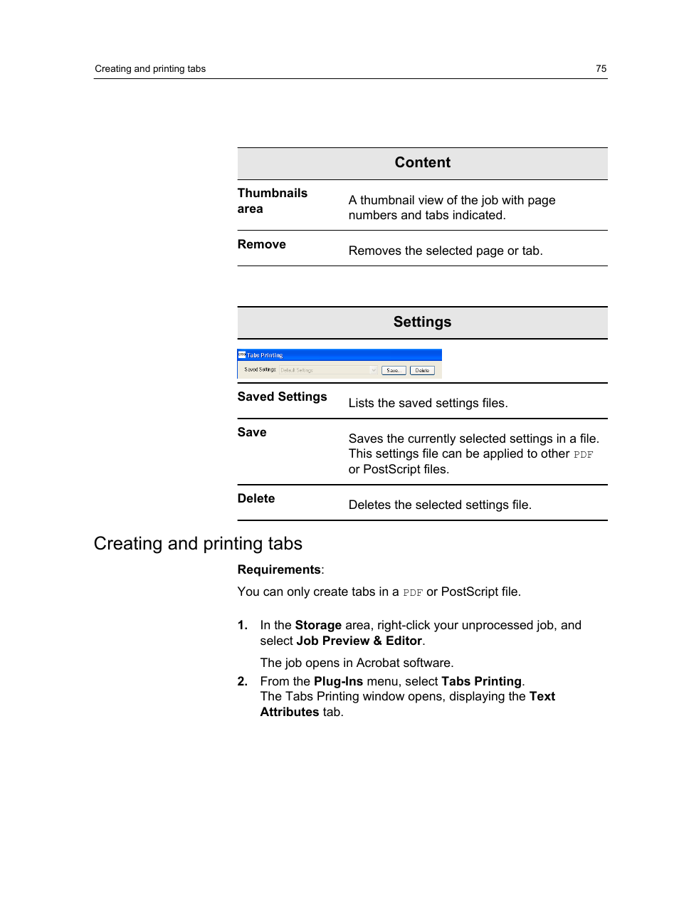 Creating and printing tabs | Xerox CX PRINT SERVER 560 User Manual | Page 85 / 166